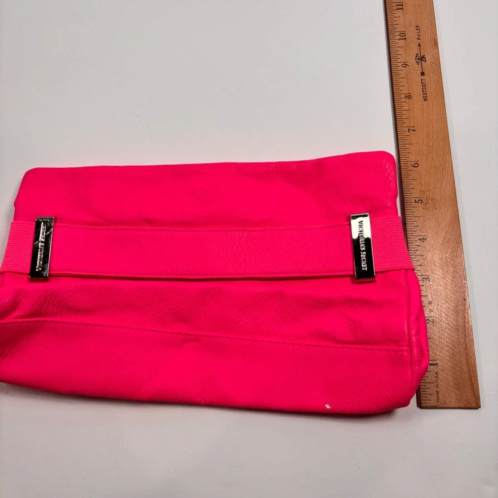 Victoria's Secret Women Clutch Bag Cosmetic Makeup Bag Pencil Pouch Neon Pink